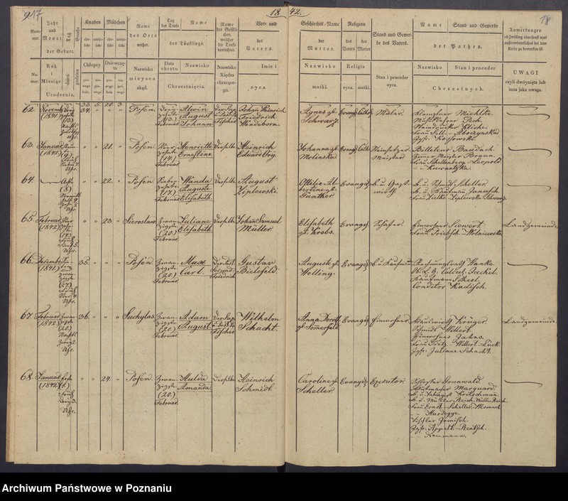 Obraz 12 z jednostki "[Akta urodzeń i chrztów, zgonów i pogrzebów, zapowiedzi i ślubów]"