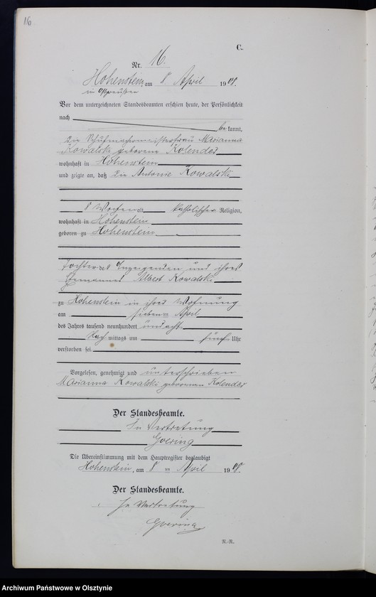 image.from.unit.number "Sterbe-Neben-Register Nr 1 - 46"