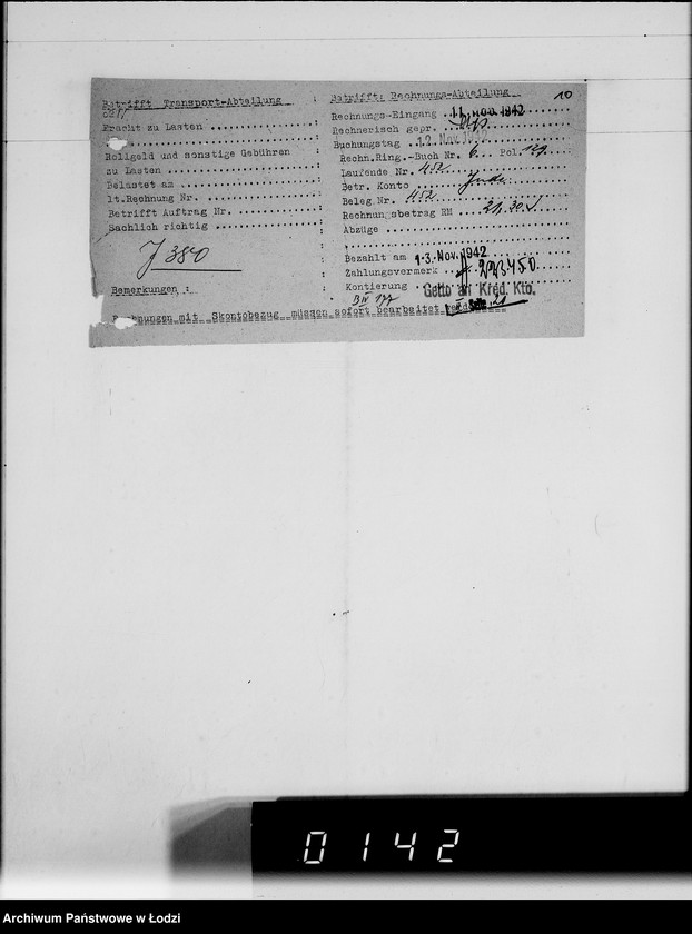 Obraz 14 z jednostki "Diverse I-M.Rechnungen [za dostawy towarów dla Getta]"