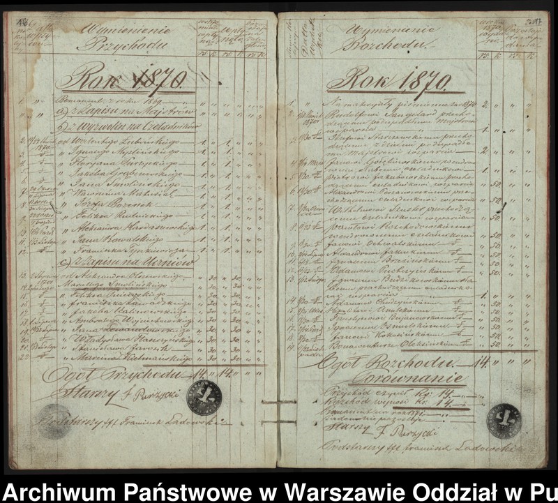 image.from.unit.number "Książka Przychodu i Rozchodu Funduszów Zgromadzenia Szewskiego w Pułtusku od roku 1862"