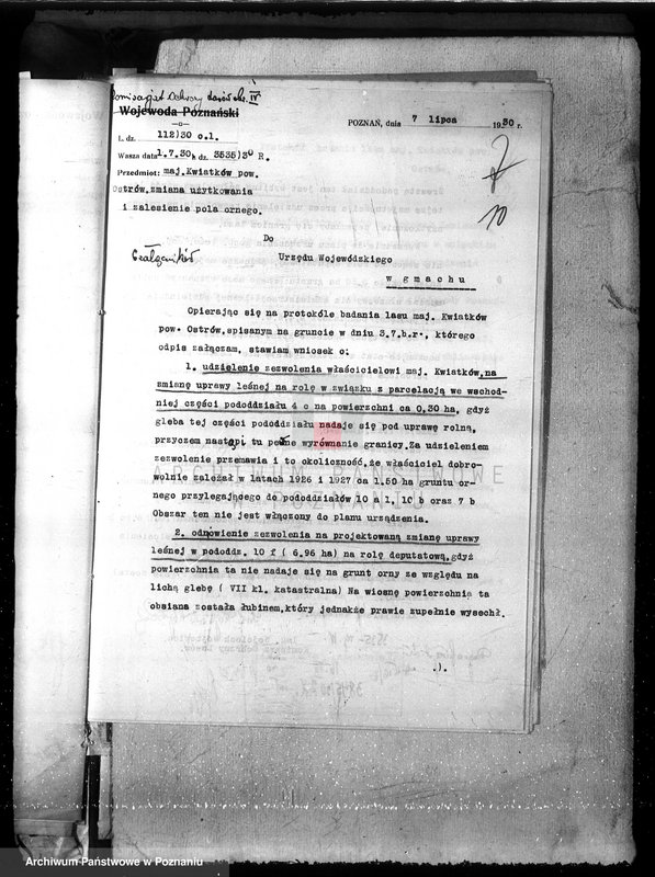 image.from.unit.number "Nadzór nad gospodarką w lasach majętności Kwiatków powiat ostrowski"