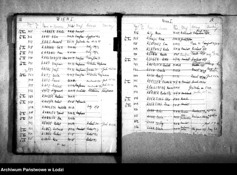 Obraz 19 z jednostki "[Wykazy imienne Żydów zagranicznych wsiedlonych do getta]"