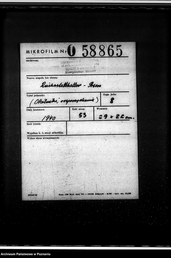 Obraz 2 z jednostki "Okólniki, rozporządzenia"