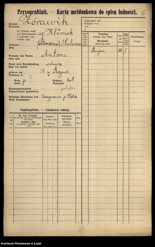 image.from.unit.number "[Spis ludności Łodzi] Żórawiak - Zybrand"