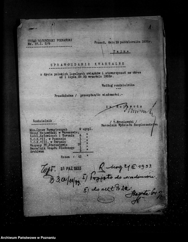 Obraz 5 z jednostki "Sprawozdanie kwartalne z życia polskich legalnych stowarzyszeń i związków za okres od 1 lipca do 31 grudnia 1933 r."