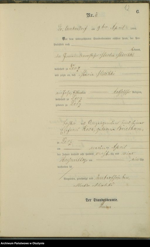 image.from.unit.number "Sterbe-Haupt-Register Nr 1 - 78"