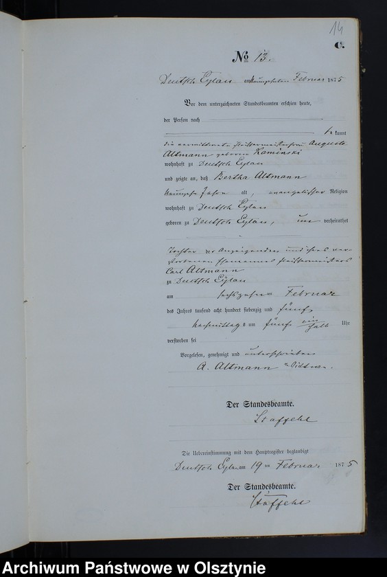 image.from.unit.number "Sterbe-Neben-Register Nr 1 - 126"