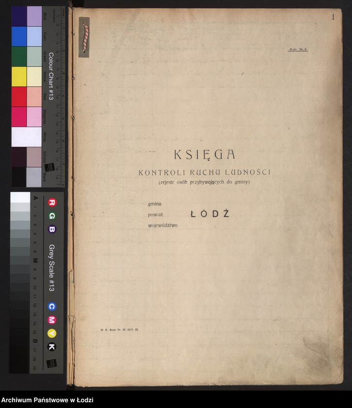 Obraz 4 z jednostki "Księga kontroli ruchu ludności (rejestr osób przybywających do gminy) Łódź, komisariat V, ks. III, nr 6198-7730"