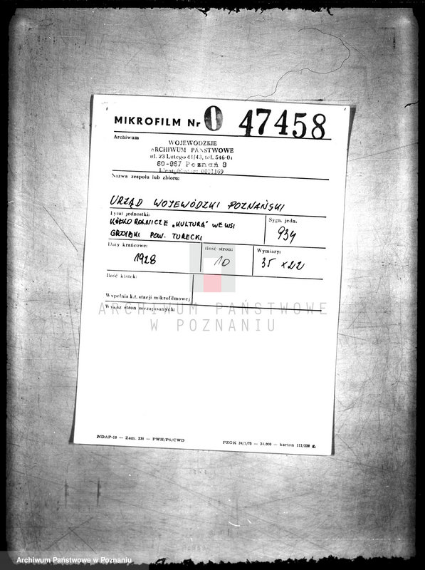 Obraz 2 z jednostki "Kółko Rolnicze ,,Kultura" we wsi Grzybki powiat turecki"