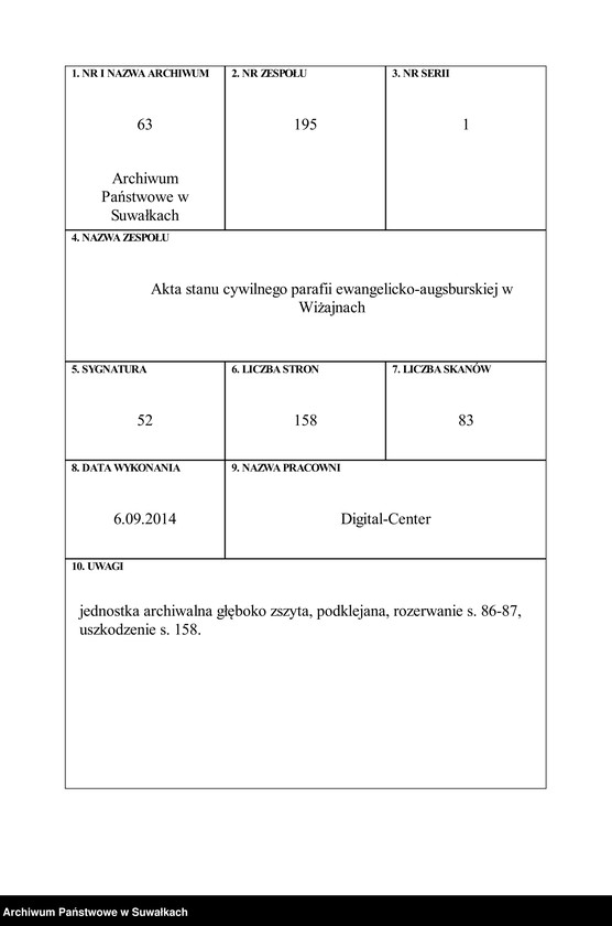 image.from.unit.number "[Księga akt urodzeń, małżeństw i zgonów parafii ewangelicko-augsburskiej w Wiżajnach]"