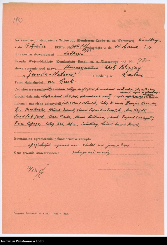 Obraz 16 z jednostki "Stowarzyszenie Szkoły Religijnej "Jesoda-Hatora" w Łasku"