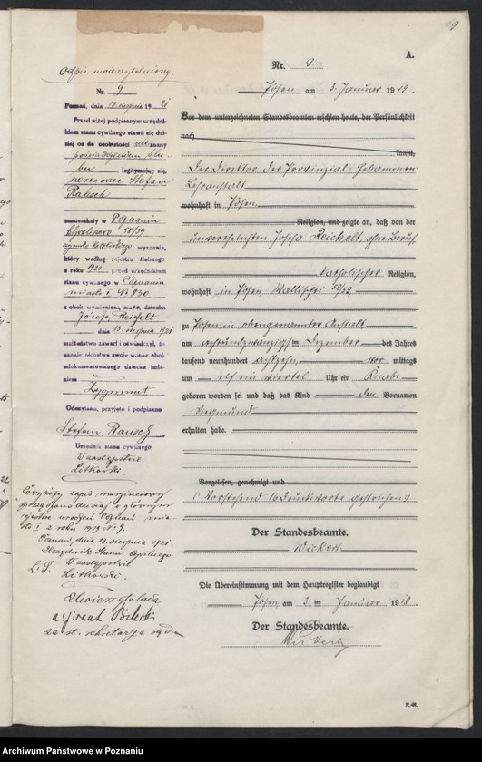 Obraz 11 z jednostki "Księga urodzeń odpis tom I [Rejestr poboczny urodzeń]"