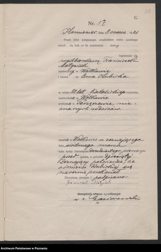Obraz 19 z jednostki "Rejestr główny zgonów"