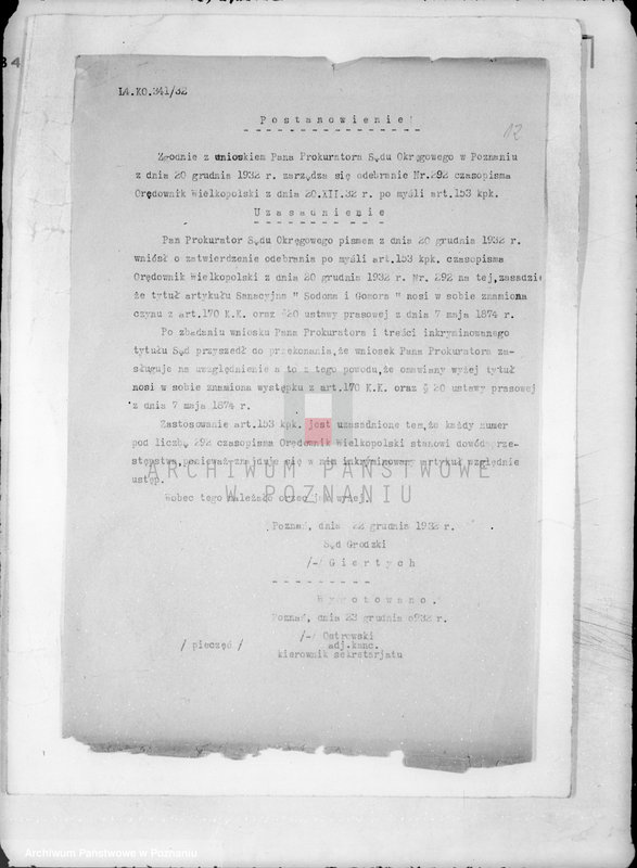 Obraz 16 z jednostki "/Konfiskata czasopism/"