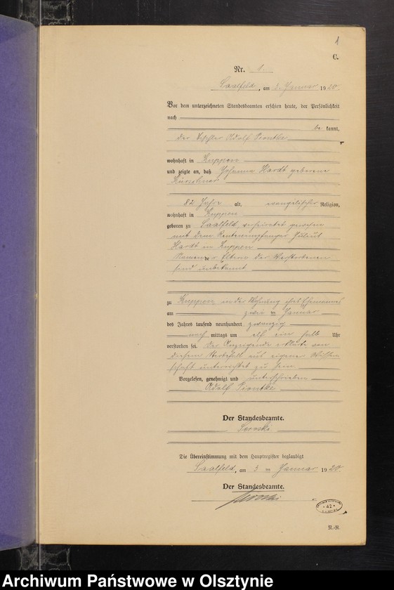 image.from.unit.number "Sterbe-Neben-Register Nr 1 - 29"