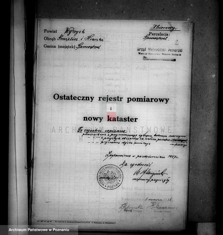 Obraz 7 z jednostki "Ostateczny rejestr pomiarowy i nowy kataster obrębu Śmielin i Kraczki powiatu wyrzyskiego majątek Samostrzel"