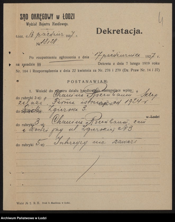 Obraz 6 z jednostki "Chanina Rozenbaum- sklep żelaza"