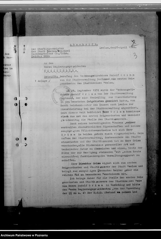 Obraz 7 z jednostki "Grimm, Rudolf - Bürgermeister in Leslau (Włocławek)"