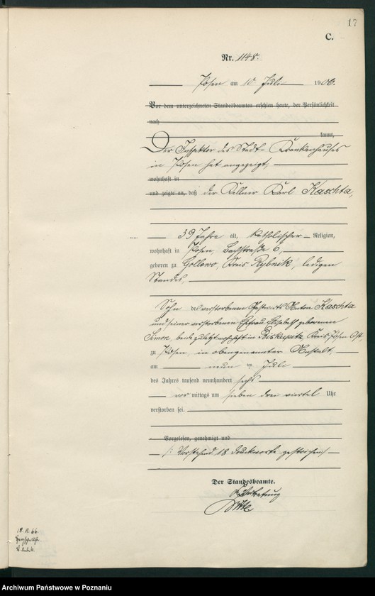 Obraz 19 z jednostki "Księga miejscowa zgonów tom III"