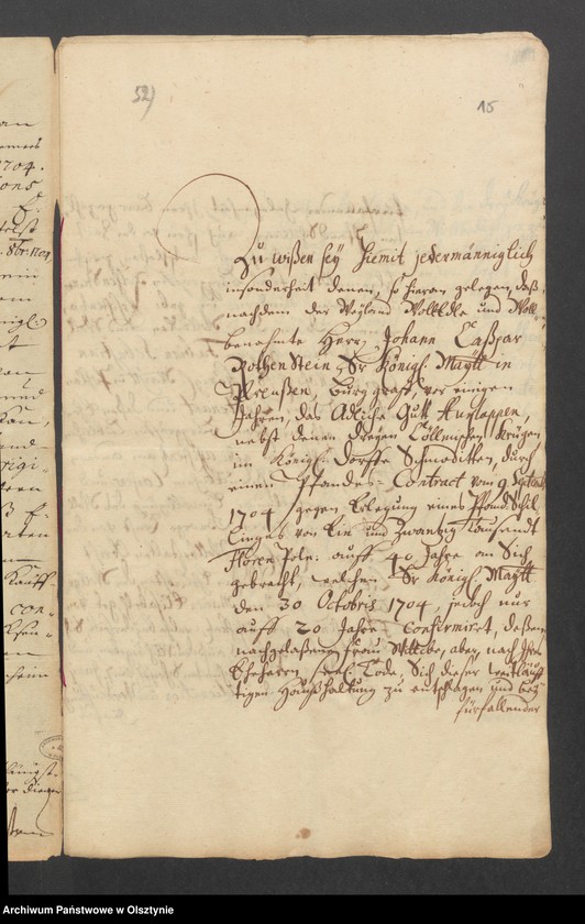 image.from.unit.number "Auklappen und die 3 Krüge in Kgl. Dorfe Schmoditten, H. [Haupt] A. [Amt] Brandenburg [Pokarmin]. Acta, den Verkauf durch die verw. [verwitwe] Anna Maria Rothenstein an ihren Schwigersohn Fab. [Fabian] Sebast. [Sebastjan] Gorzuchowski"