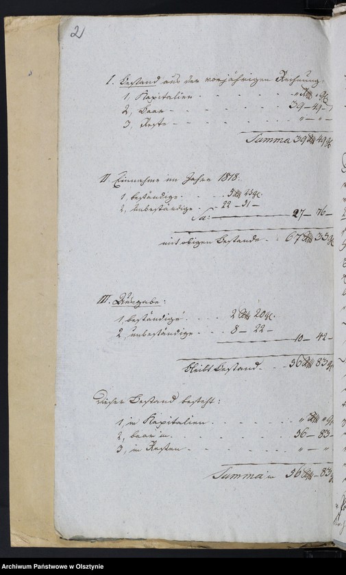 image.from.unit.number "Summarische Auszüge aus der Rechnungen über Einnahme und Ausgabe der Kirche zu Venedien"