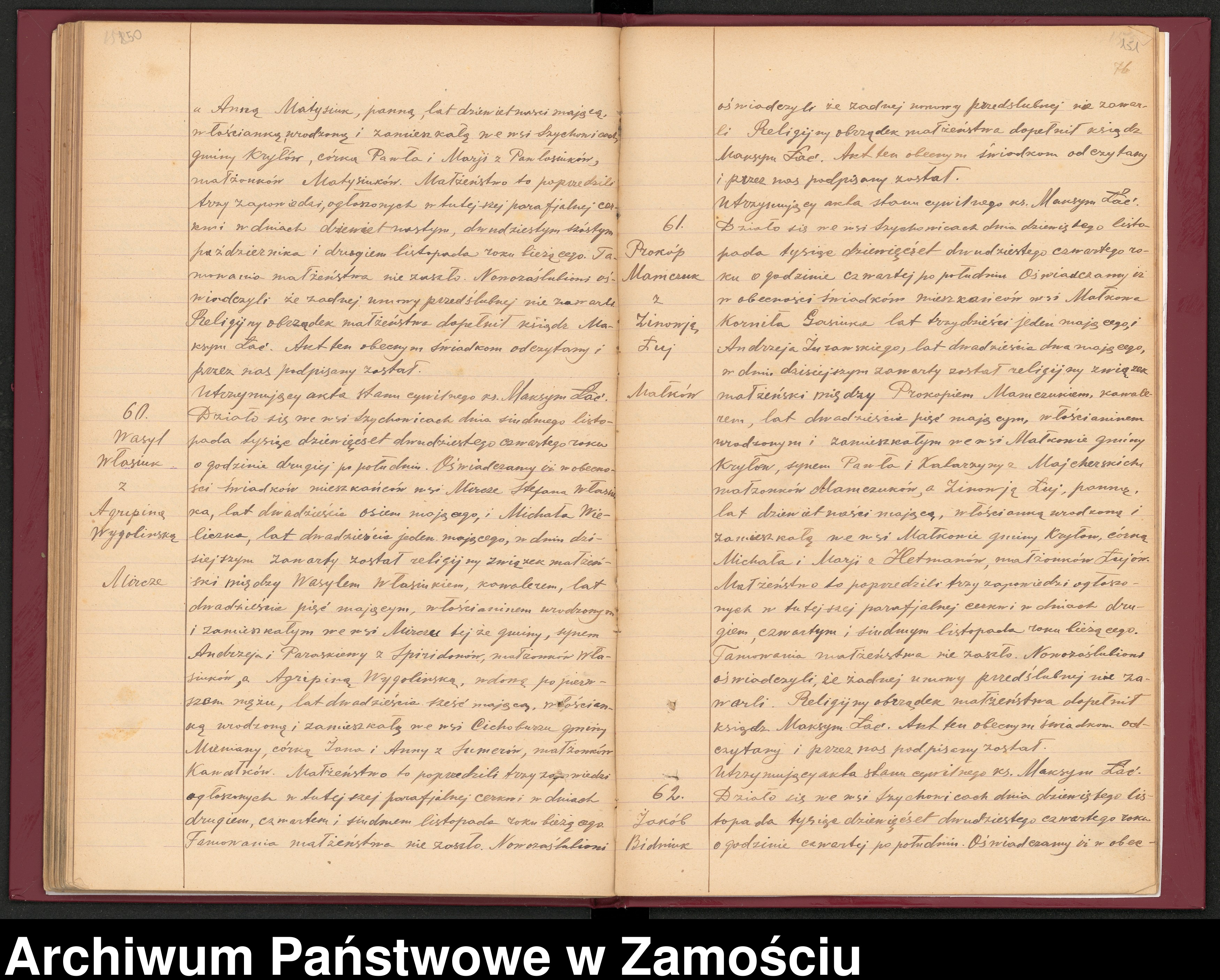 Skan z jednostki: Akta małżeństw