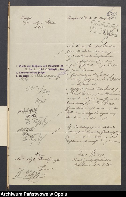 image.from.unit.number "Verfügung von Todes wegen des Rentiers Benedict Gödel in Neustadt"