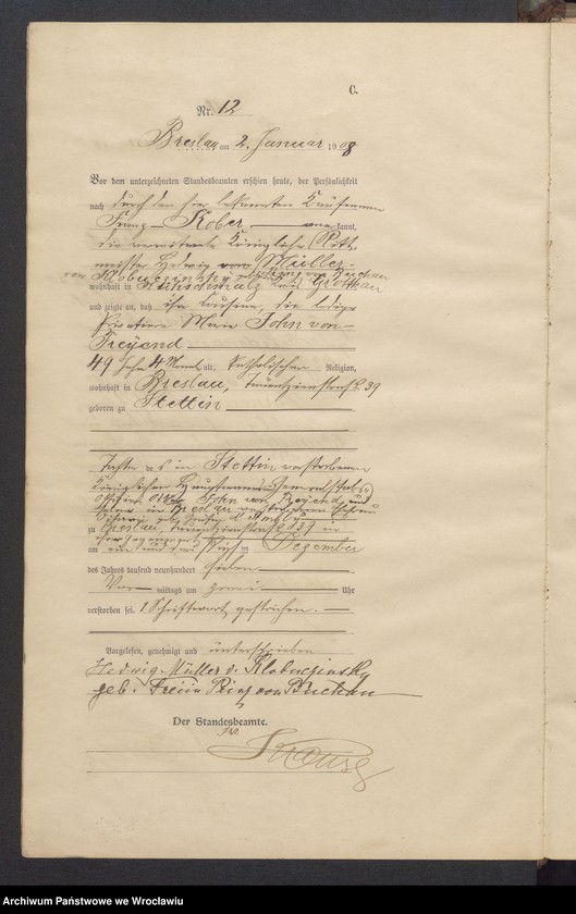 image.from.unit.number "Sterbe-Haupt-Register Breslau II 1908 Band 1"