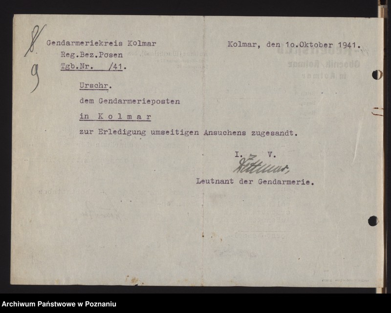 Obraz 12 z jednostki "Umsiedlungsmeldungen der SS - Arbeitsstäbe - Kreis Posen - Land [Powiat - Poznań]"