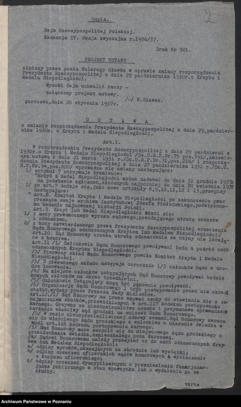 Obraz 4 z jednostki "Sprawy odznaczeń."
