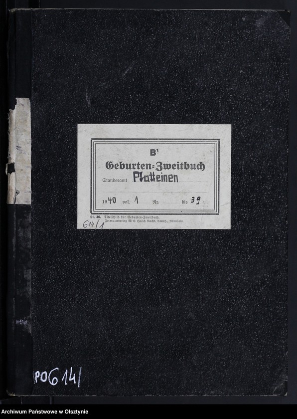 Obraz 2 z jednostki "Geburten-Zweitbuch Nr 1 - 39"