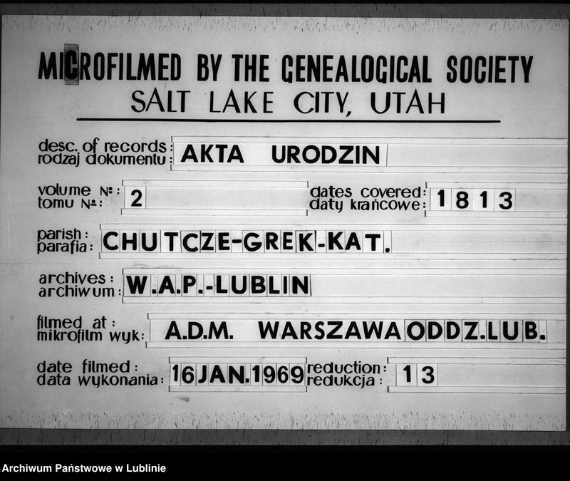 image.from.team "Akta stanu cywilnego Parafii Greckokatolickiej w Chutczy"