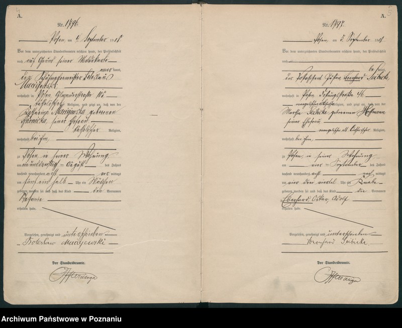 Obraz 5 z jednostki "Księga miejscowa urodzeń tom IV-V [Rejestr główny urodzeń]"