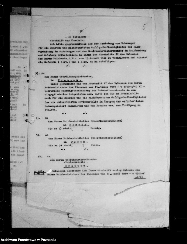 Obraz 9 z jednostki "Deutch- italeinische Vereinbarung für die abwandernden Deutschen aus Tirol. Verwendung von Haushaltsmitteln. Fürsorge für versetzte Angestellten. Reichsgrundbesitzvverzeichnis."