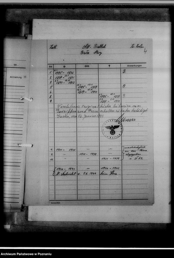 image.from.unit.number "Bücherverzeichnis, Kreissippenamt Kosten [Kościan]"