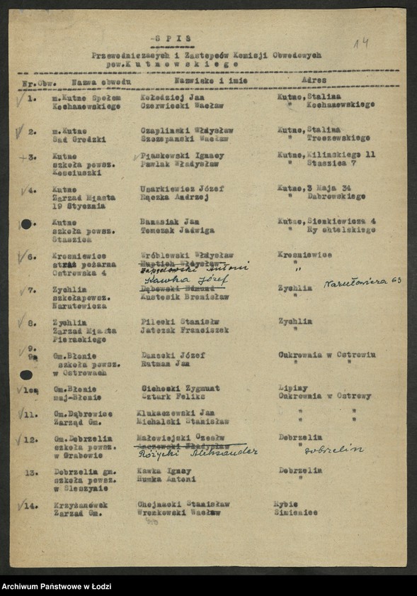 Obraz 15 z jednostki "Wybory do Sejmu okręg VIII Kutno - sprawozdania [z akcji wyborczej, wykazy uprawnionych do głosowania, składy Obwodowych Komisji Wyborczych]"