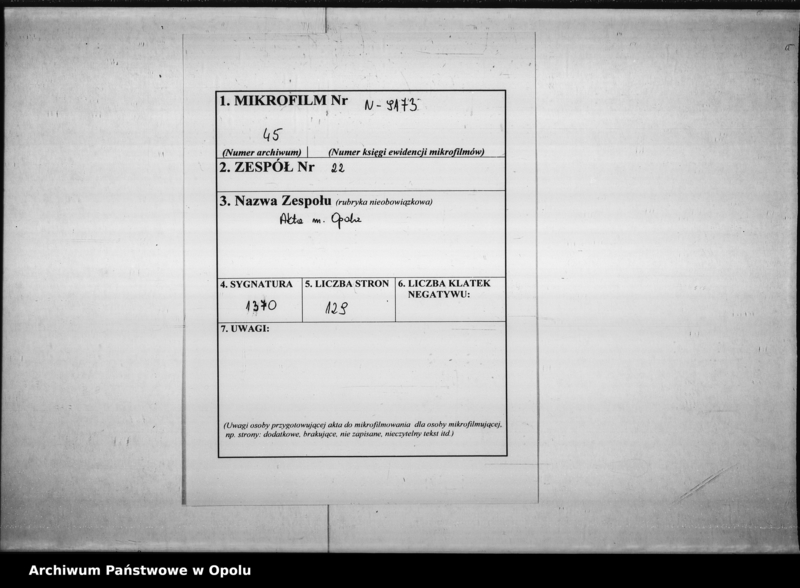 Obraz 2 z jednostki "Acta die bei der Stadt Oppeln dem Staate gehörenden [Garnisongebäude] so wie die Verwei[...] und die Miethe für die Hauptwacht Vol. I de anno 1821"