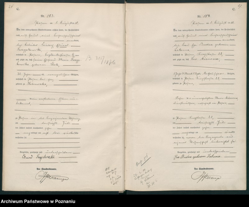 Obraz 16 z jednostki "Księga miejscowa zgonów tom II [Rejestr główny zgonów]"