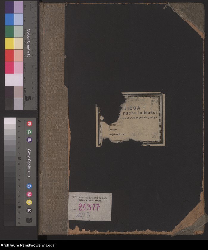 Obraz 2 z jednostki "Księga kontroli ruchu ludności (rejestr osób przybywających do gminy) Łódź, komisariat X, ks. III, nr 6578-7143"