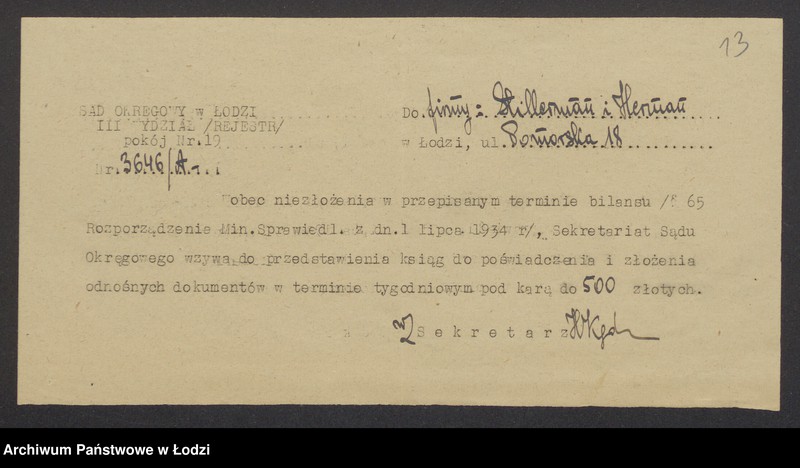 Obraz 15 z jednostki "Szmul Wiener- Dom Komisowo-Handlowy"