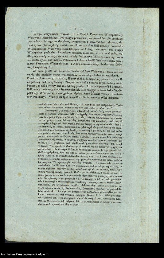 Obraz 9 z kolekcji "Mapy genealogiczne Myszkowskich, Wielopolskich, wraz z opisem początku Ordynacji"