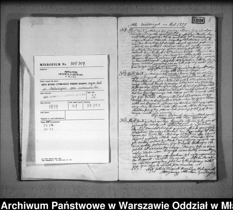 Obraz 3 z jednostki "Akta urodzin, małżeństw i zgonów"