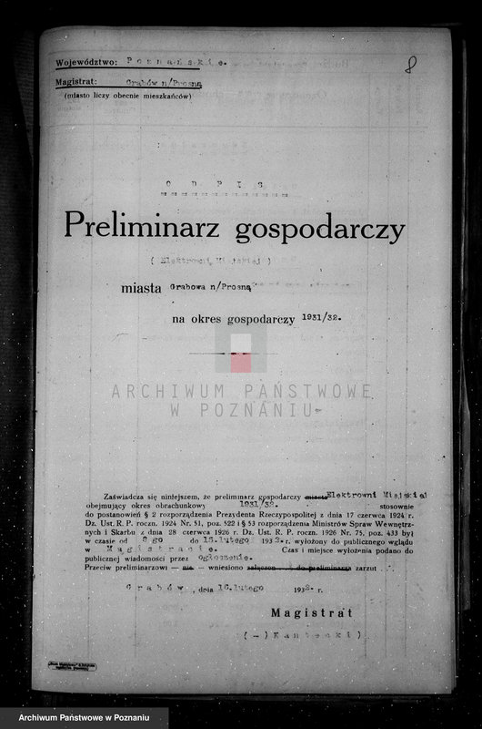 Obraz 10 z jednostki "Miasto Grabów Budżety i sprawy rachunkowe"