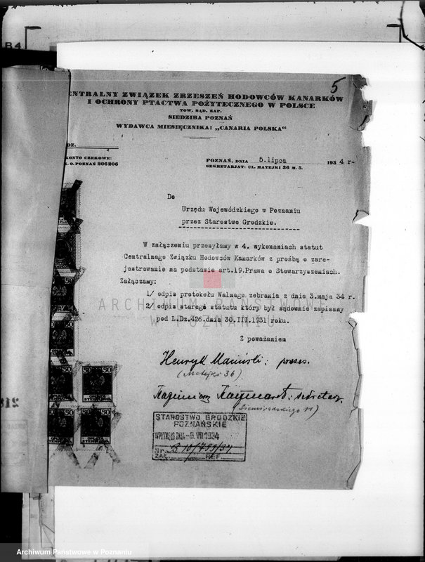 Obraz 10 z jednostki "/Centralny Związek Hodowców Kanarków i Ochrony Ptactwa Pożytecznego-Oddział w Poznaniu/"