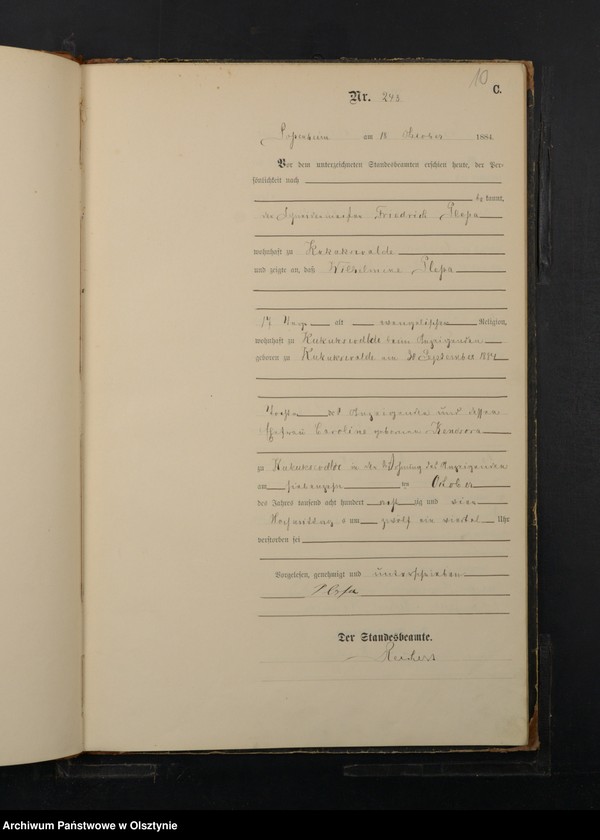 image.from.unit.number "Sterbe-Haupt-Register T.II Nr 235 - 306"