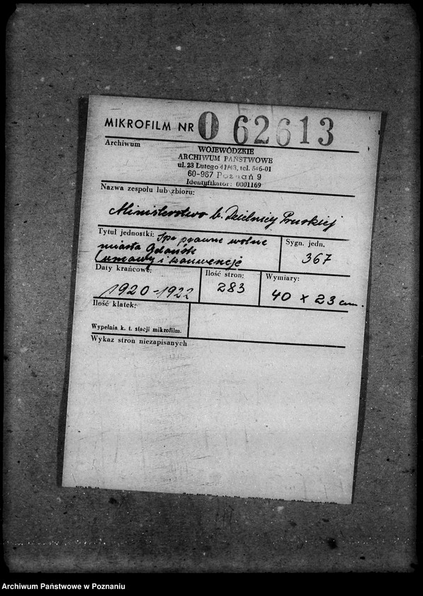 Obraz 2 z jednostki "Sprawy prawne Wolne Miasto Gdańsk [umowy i konwencje]"