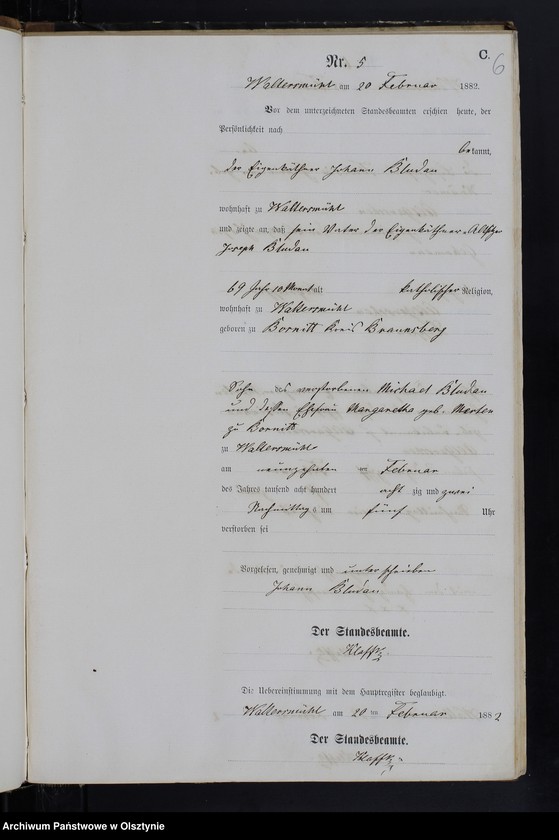 image.from.unit.number "Sterbe-Neben-Register Nr 1 - 46"