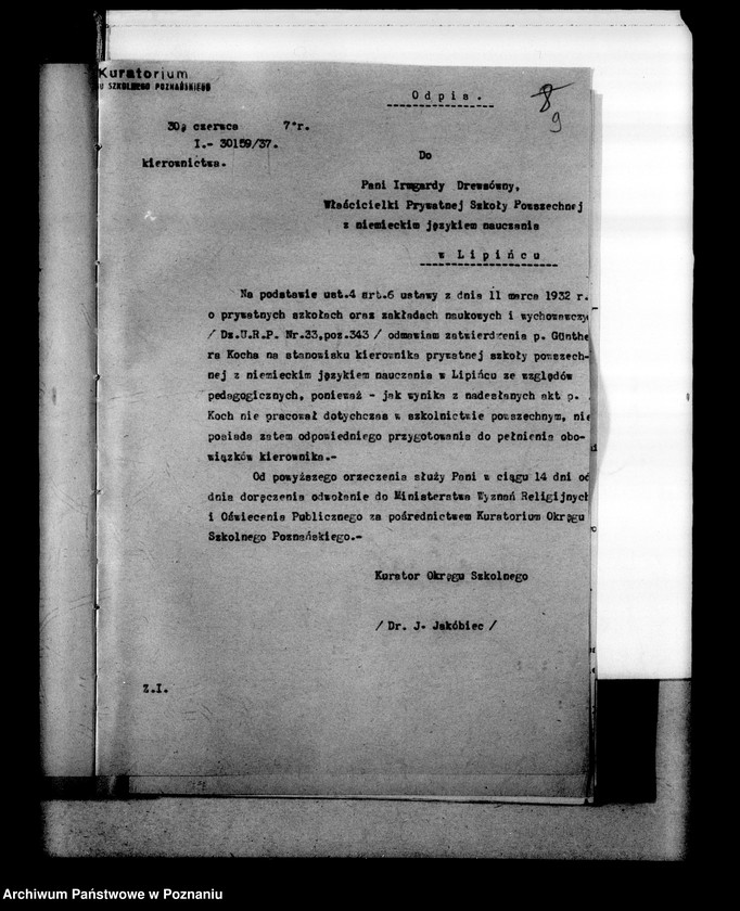 Obraz 13 z jednostki "Prywatna Szkoła Powszechna z niemieckim językiem nauczania w Lipińcu powiat Chodzież"