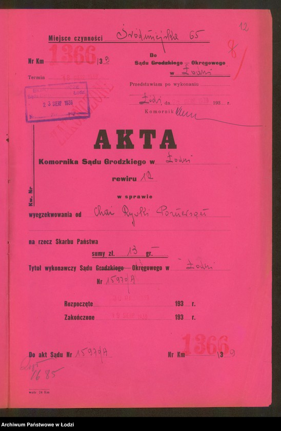 Obraz 14 z jednostki "Chaja Rywka Poznerson – sprzedaż dodatków krawieckich"