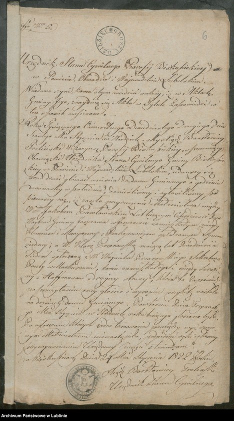 image.from.unit.number "Alegaty do ksiąg urodzeń, zapowiedzi, małżeństw i zgonów z lat 1822 - 1823"